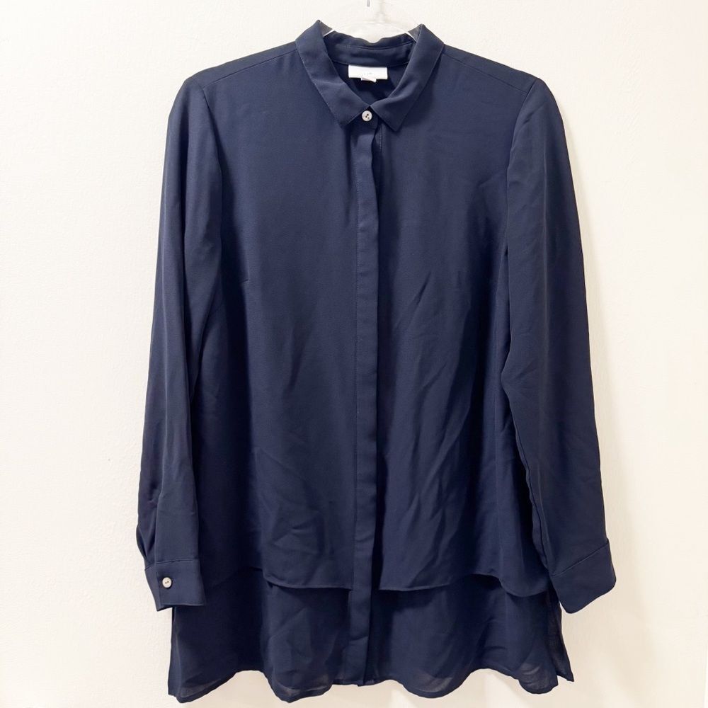 J. Jill Double Layered Button Down Blouse - Size Small
